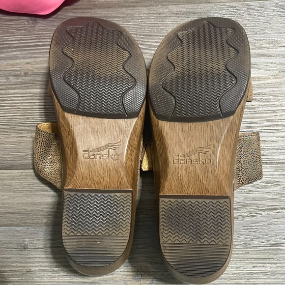 DANSKO Sophie Sandals Metallic Iridescent Leather Clogs Comfort EUR 38/ US 7.5 - Picture 9 of 12